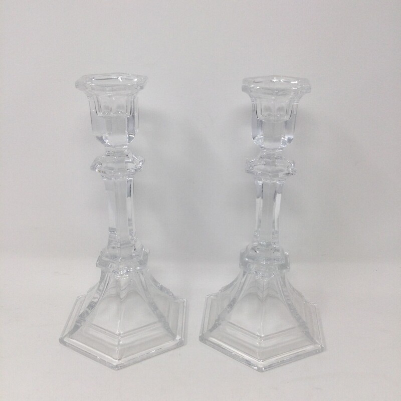 Glass Taper Candle Holder,
Clear,
Size: Set Of 2