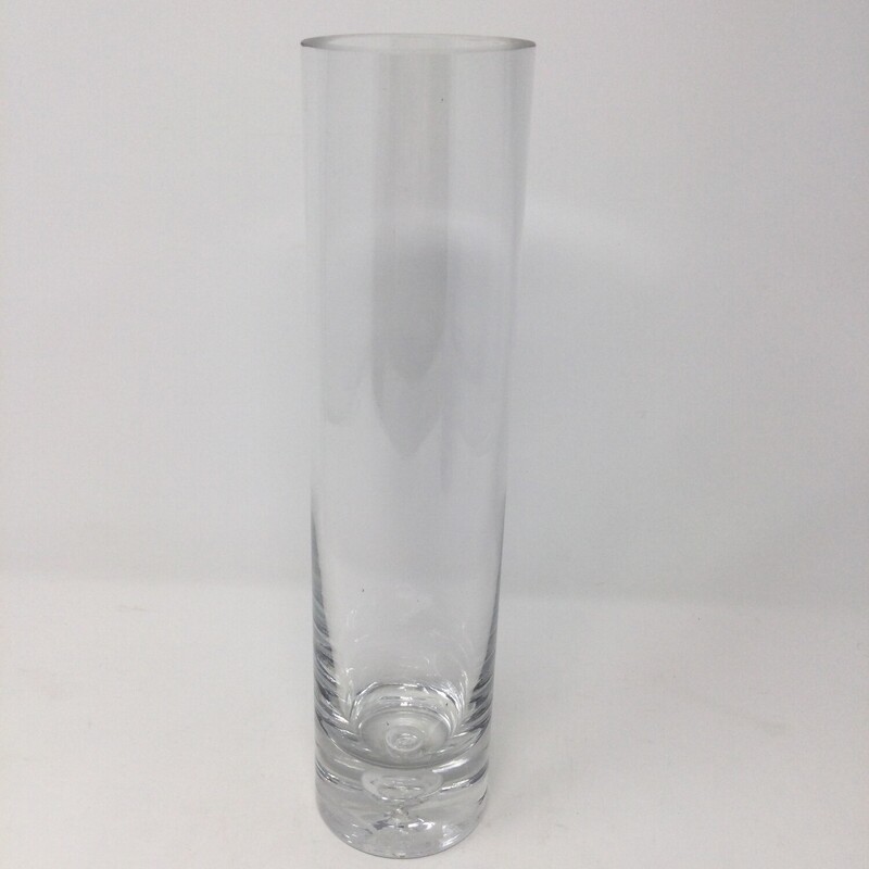 Cylinder Glass Vase,
Clear,
Size: 12 X  3 In