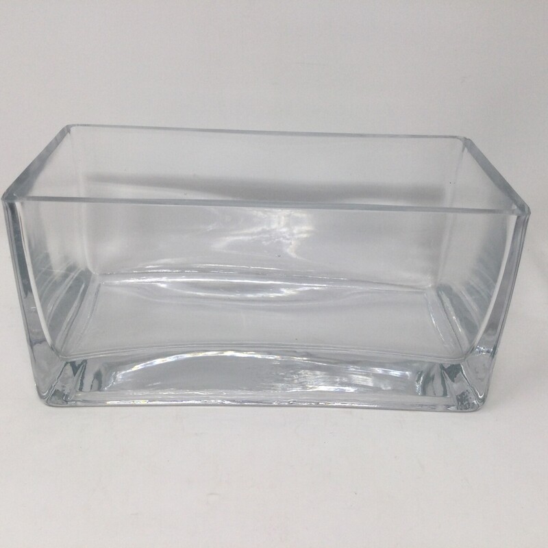 Rectangle Glass Container,
Clear,
Size: 8 X 4 X 4 In
