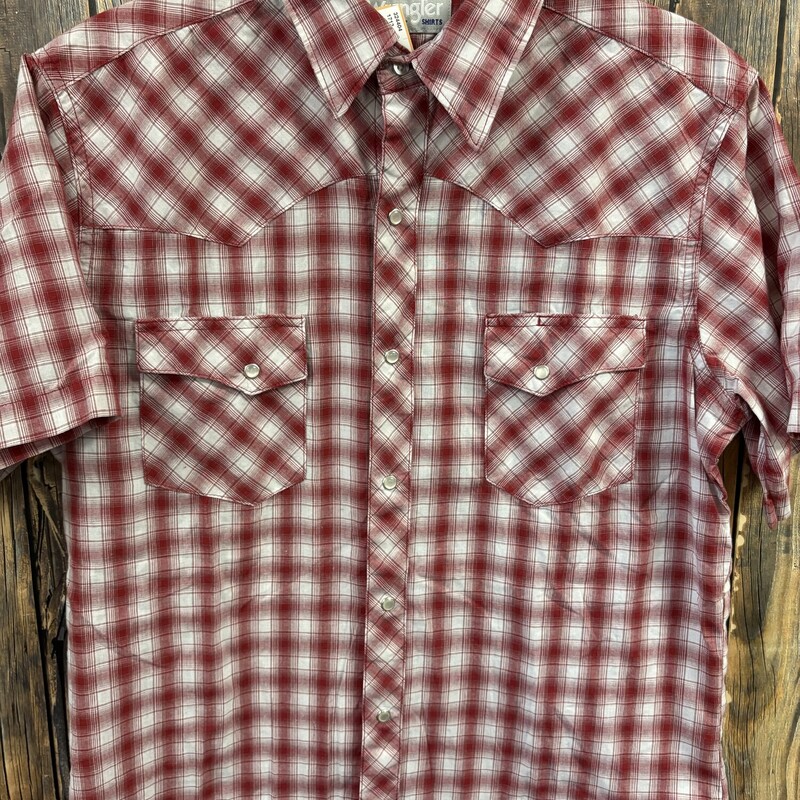 Wrangler Red Pearl Snap Tee, Size: M
