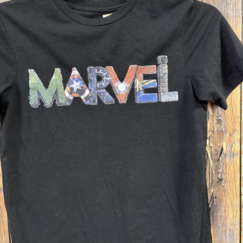 Black Marvel Tee, Size: 8
