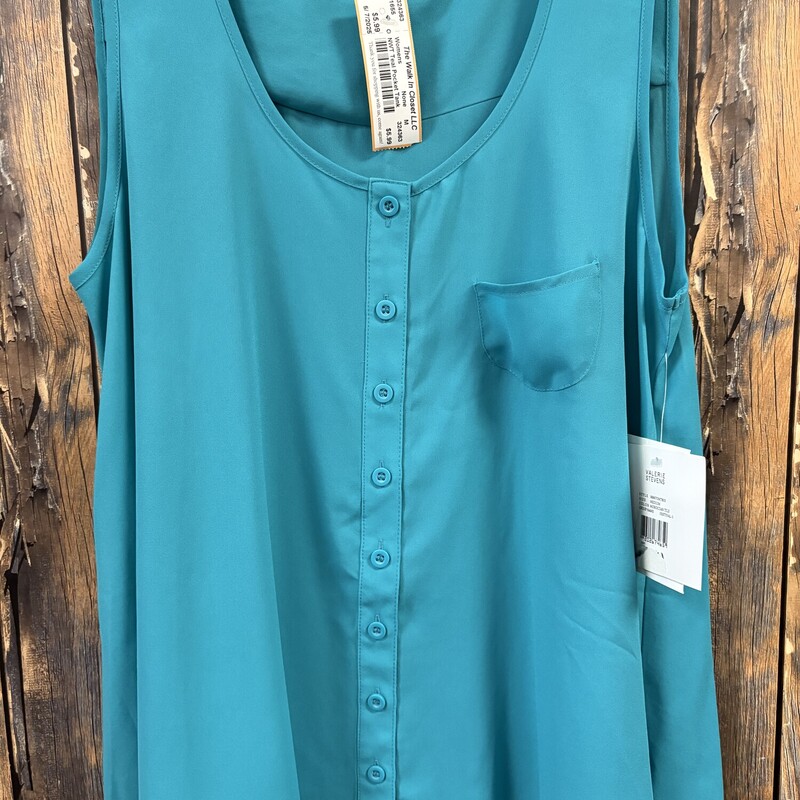 NWT Teal Pocket Tank, Size: M