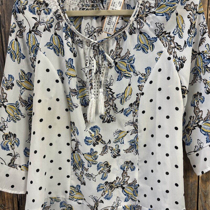 Blue And Yellow Paisley Top, Size: S