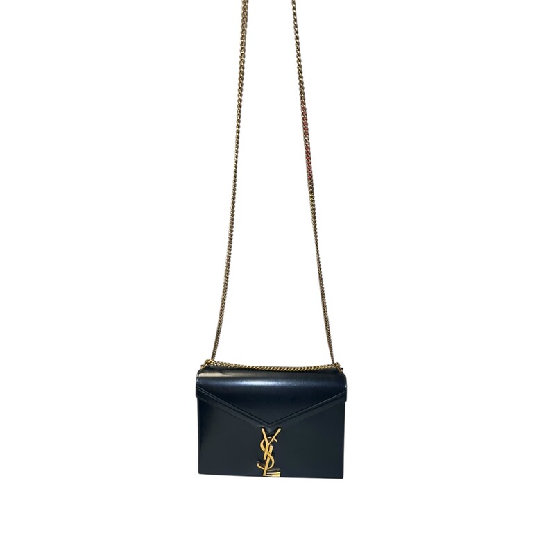 YSL Cassandra Smooth Calf Leather  Black Rivet Chain
Bag

Style Code: MAL 532750.1118

Dimensions: 8L X 6 H inches

In very good condition. Some scratching of the leather near the logo. Some scratching on hardware.

Comes with original dust bag and box.