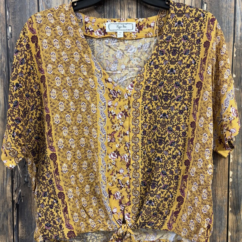 Mustard Hippie Rose Shirt, Size: XS