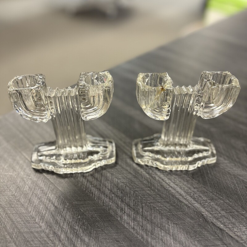 Ancor Hocking Queen Mary candle sticks