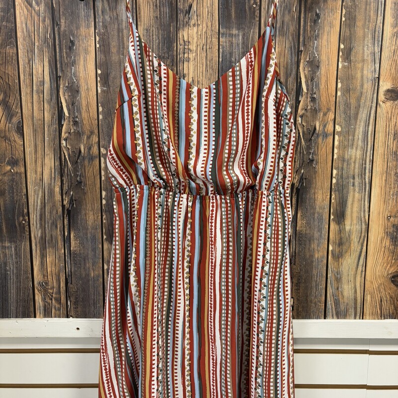 Rust Stripe Dress, Size: L