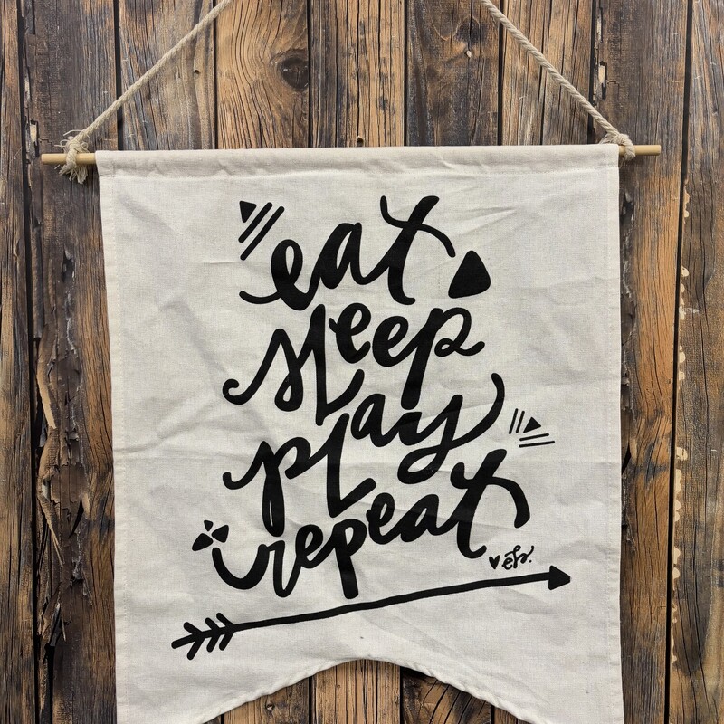 Eat Sleep Wall Hanging, Size: 16x19