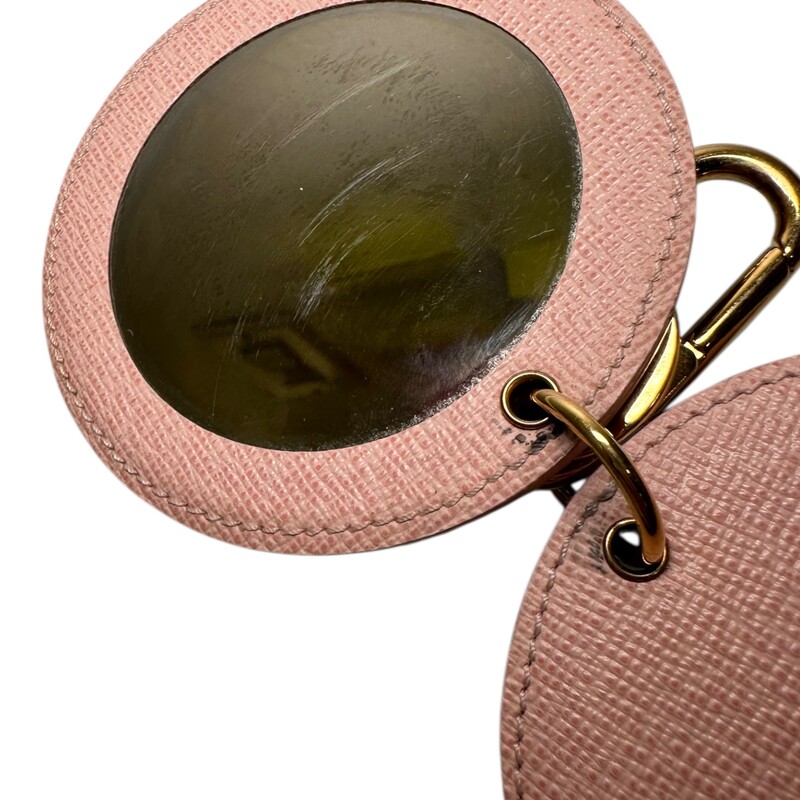 Louis Vuitton  Monogram Mirror Bag Charm<br />
<br />
Style Code: M68003<br />
<br />
Dimensions: 3 L x 3H inches<br />
<br />
In very good condition. Some scratching on the mirror<br />
<br />
Does come with original dust bag. No box.