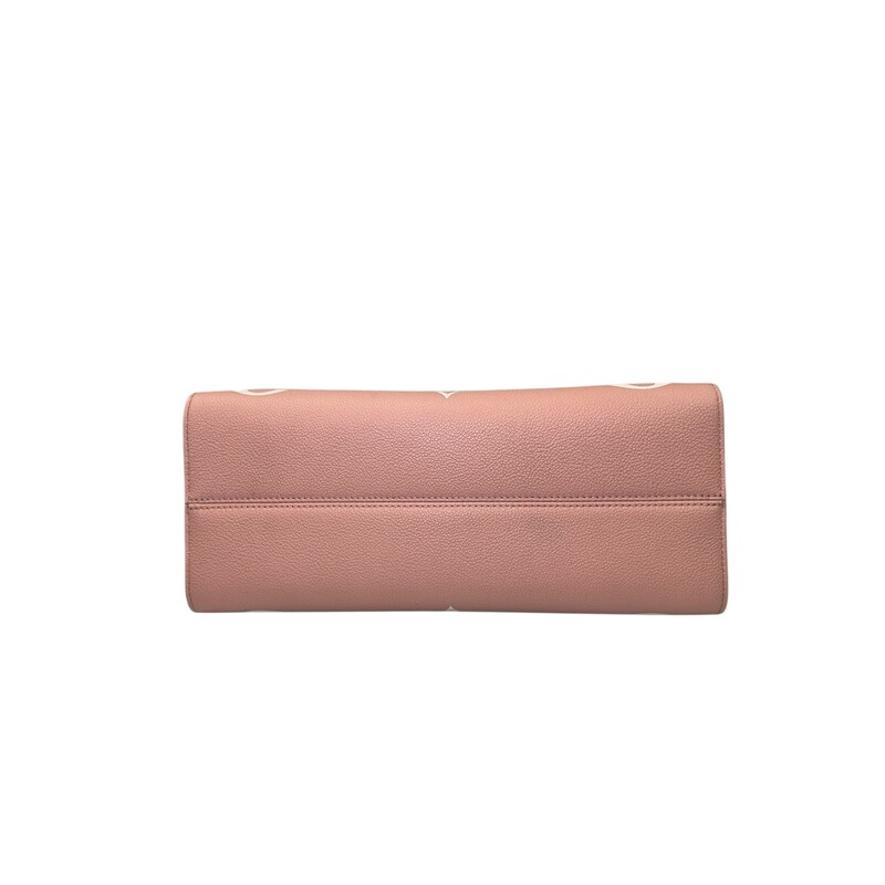 Louis Vuitton OntheGo MM Rose<br />
<br />
Date Code: Microchip<br />
<br />
Dimensions:<br />
Base length: 13.5 in<br />
Height: 10.5 in<br />
Width: 6.75 in<br />
Drop: 5.25 in<br />
Drop: 10.75 in<br />
<br />
In very good condition. Light corner wear. Minor mark on the bottom of the bag.<br />
<br />
Comes with the original dust bag or box.