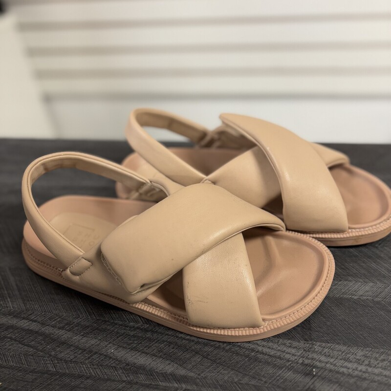 Nude Strap Sandals, Size: 8