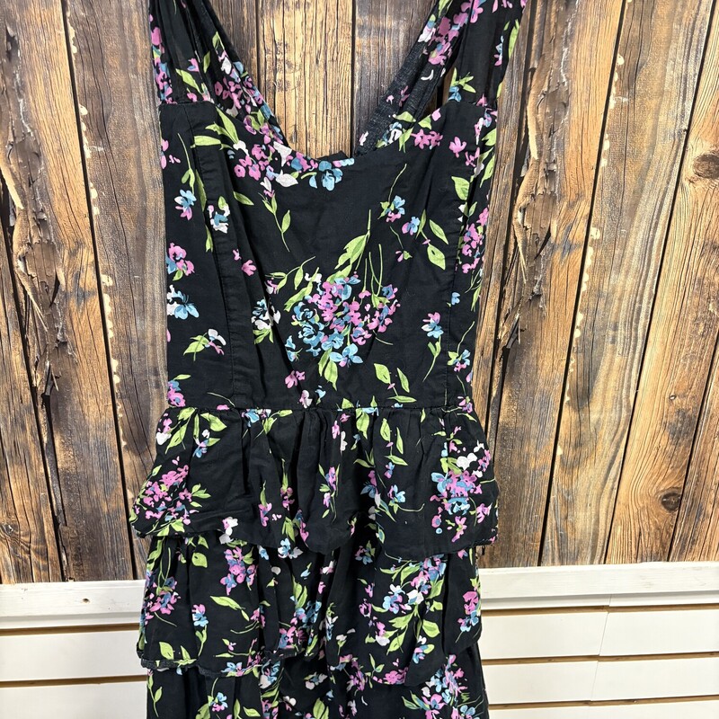 Black Floral Dress, Size: XL