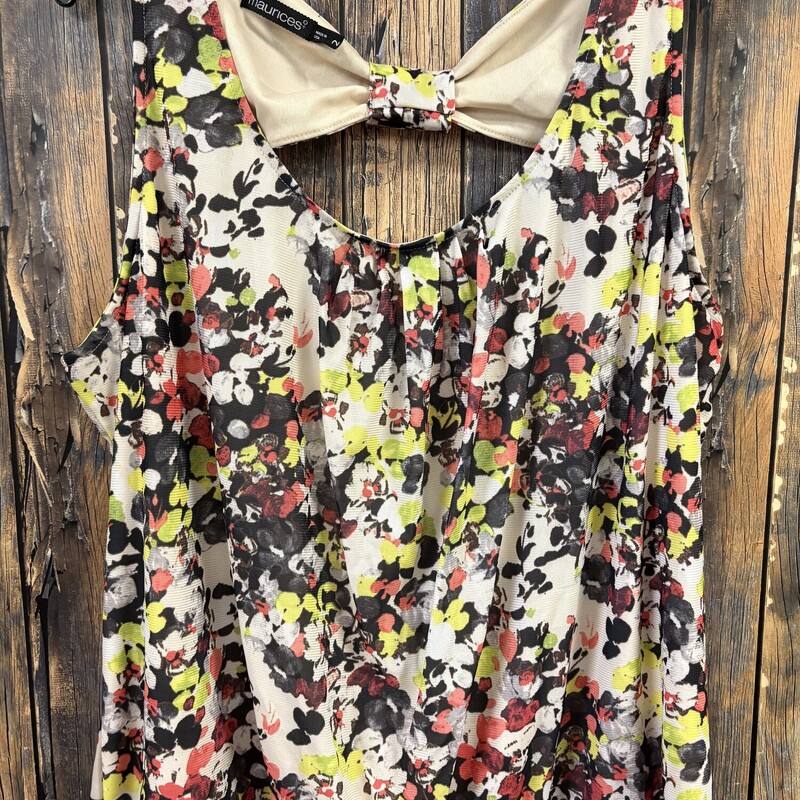 Cream Coral & Green Tank, Size: 2