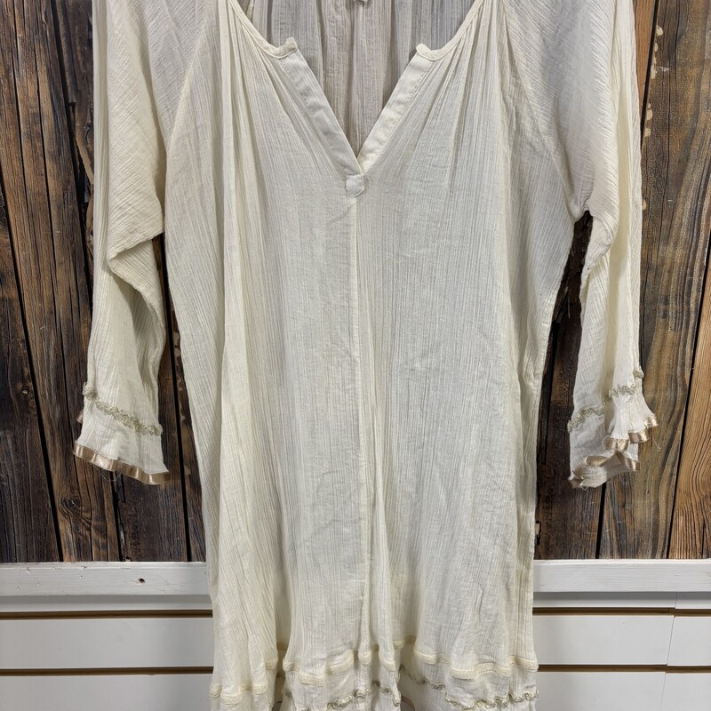 Umgee Cream Dress, Size: M