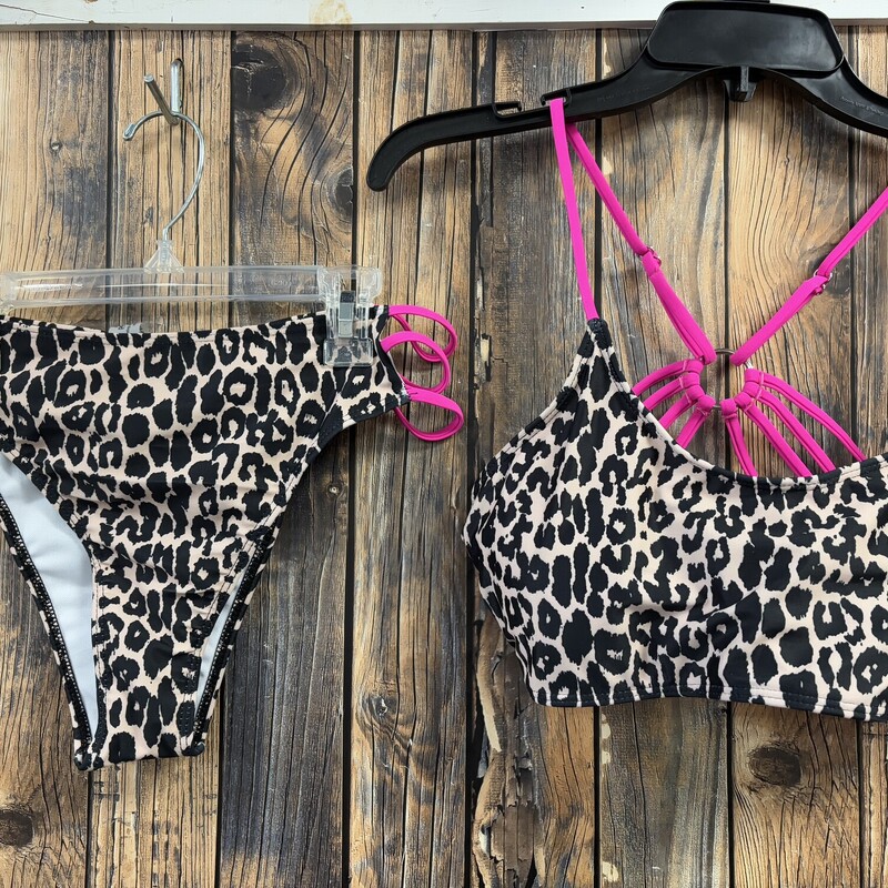 Leopard & Pink Swimsuit, Size: L