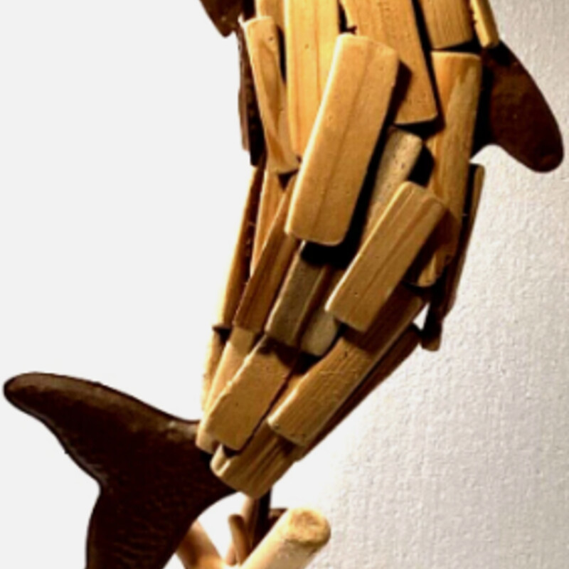 Driftwood Metal Dolphin