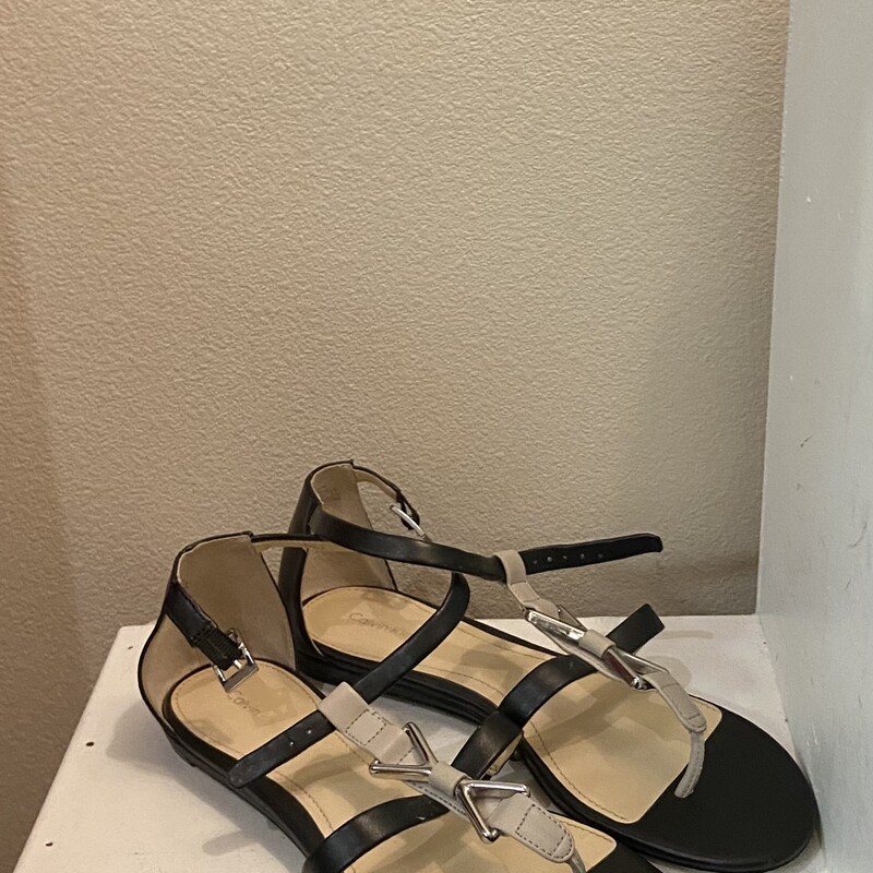 Blk/T Slv Lther Sandal