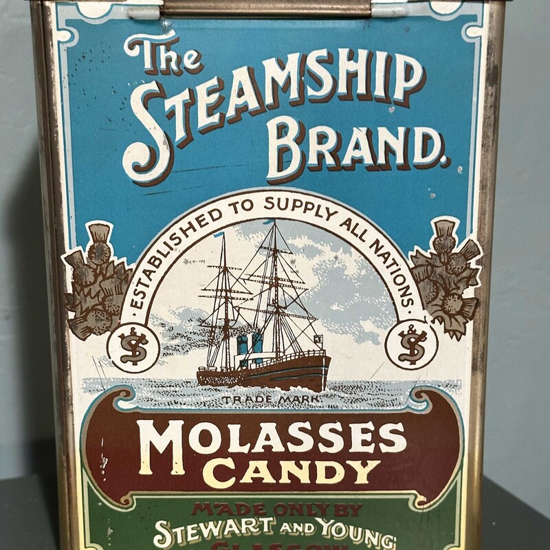 Steamship Molasses Tin - England
5 x 3.5 x 7