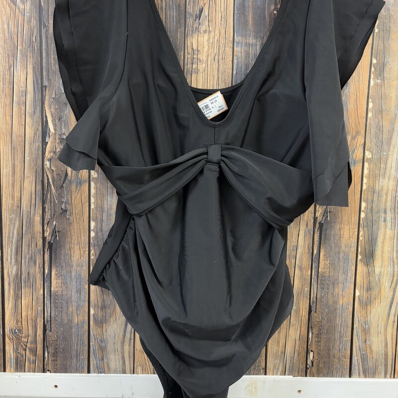 Black Ruffle One Piece, Size: 2XL