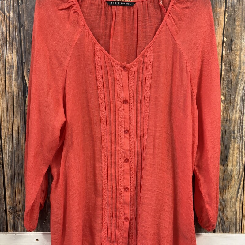 Coral Button Top, Size: L