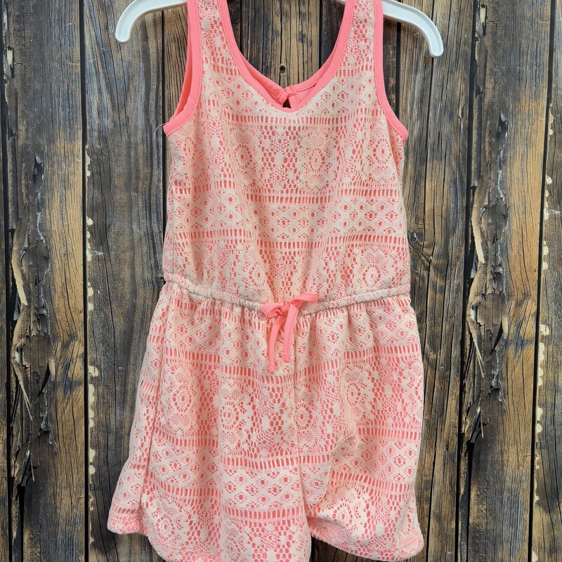 Coral Crotchet Romper, Size: 4/5