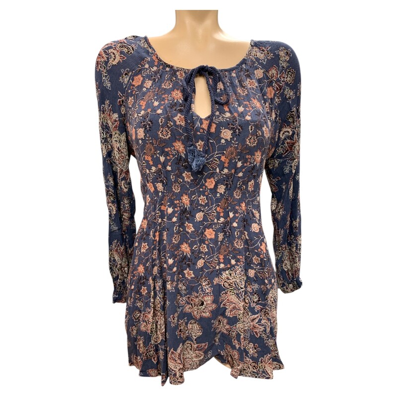 Free People Tunic, Gry/blue, Size: M