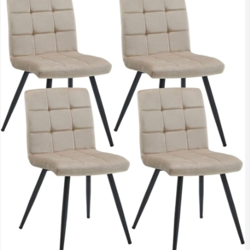 4 Velour Dining Chairs
