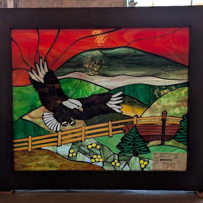 Eagle Stained Glass, Mtns, Local
22 x 26