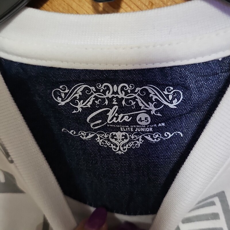 NEW ELITE PREMIUM SHIRT, WHITE, Size: 4-5