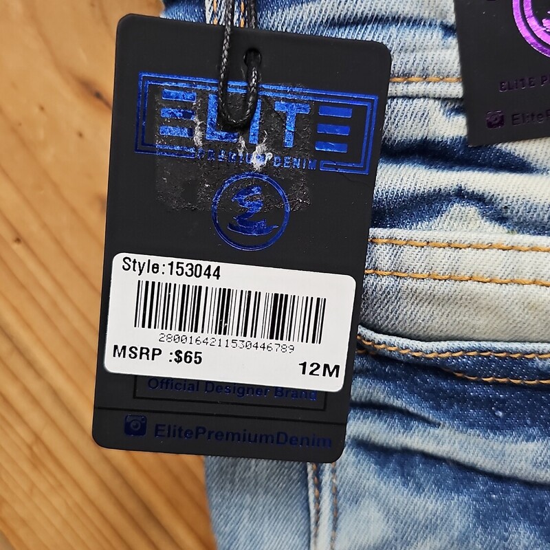 NEW ELITE PREMIUM JEANS, DENIM, Size: 9MONTHS
