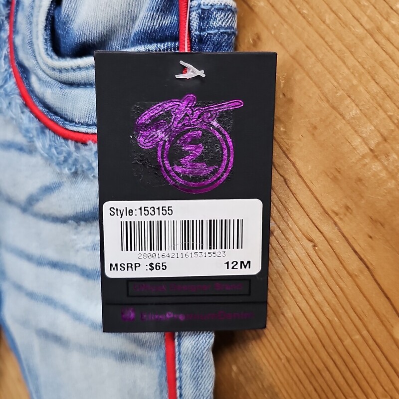 NEW ELITE PREMIUM JEANS, DENIM, Size: 9MONTHS