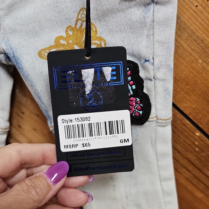 NEW ELITE PREMIUM JEANS, DENIM, Size: 6MONTHS