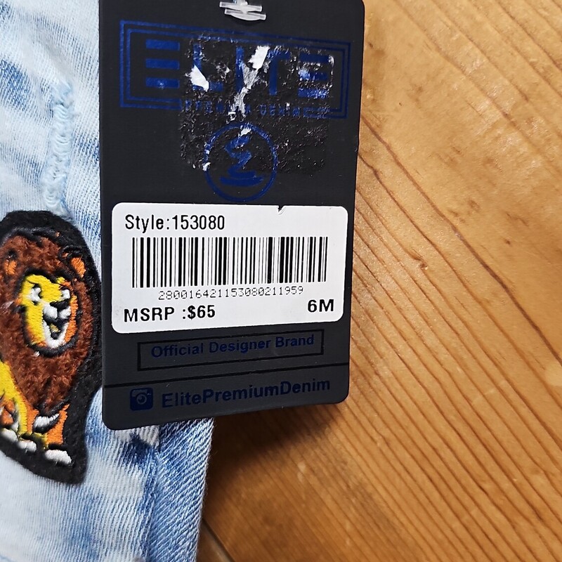 NEW ELITE PREMIUM JEANS, DENIM, Size: 6MONTHS