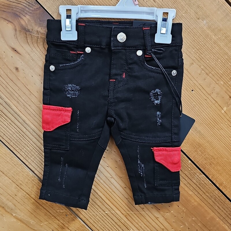 NEW ELITE PREMIUM JEANS, BLACK, Size: 3MONTHS