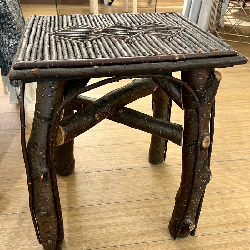 Table Twig & Log, Local Artist, Wood, Size: 16x13x20