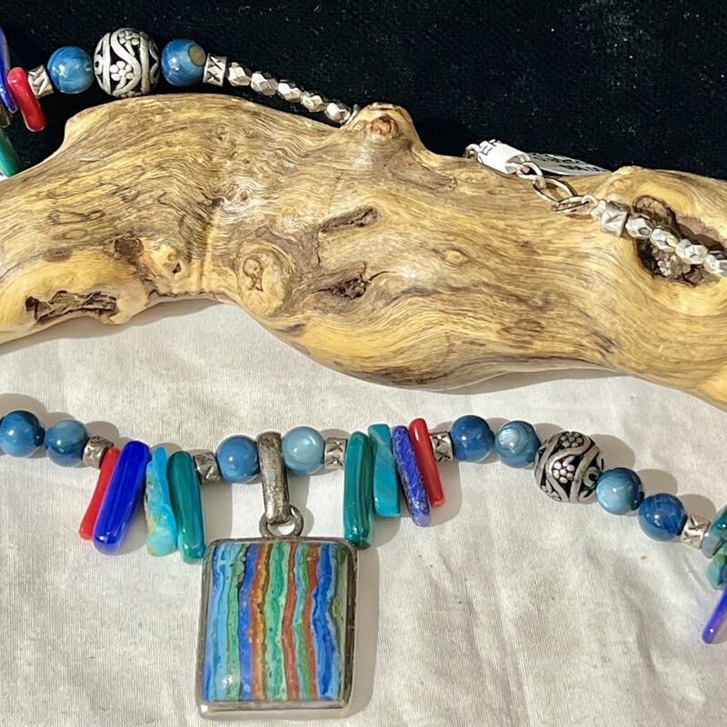 Sterling Rainbow pendant necklace