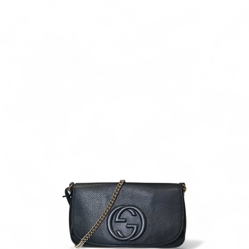 Gucci Soho Calfskin Leather Chain Bag

Style Code: 536224.213317

Dimensions:
Base length: 10.25 in
Height: 5.5 in
Width: 2 in
Drop: 21 in

In very good condition. Some scratching on hardware and interior marks.

Comes with the original dust bag and box.