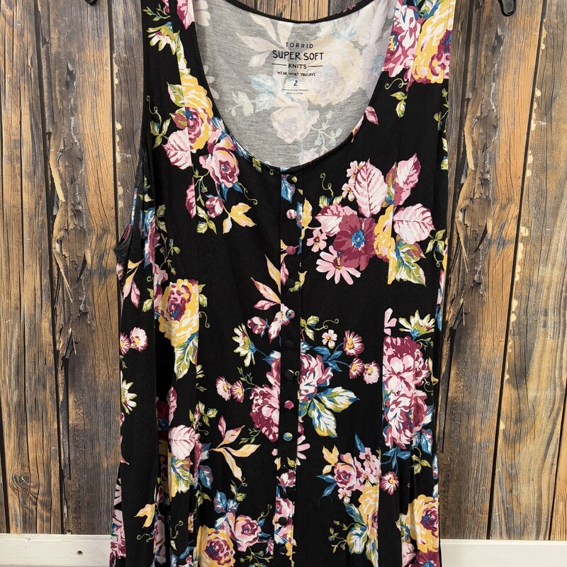 Torrid Floral Tank, Size: 2