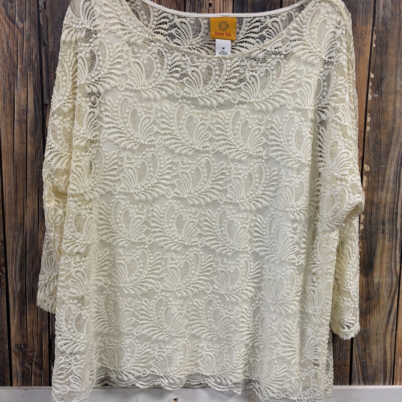 Cream Ruby Rd Top, Size: M
