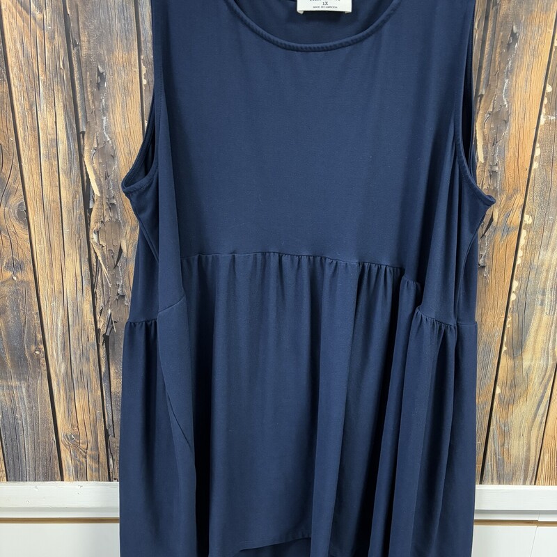 Zenana Blue Tank, Size: 1X