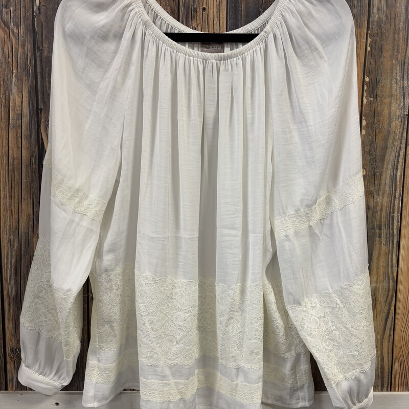 White Chicos Lace Top, Size: 2