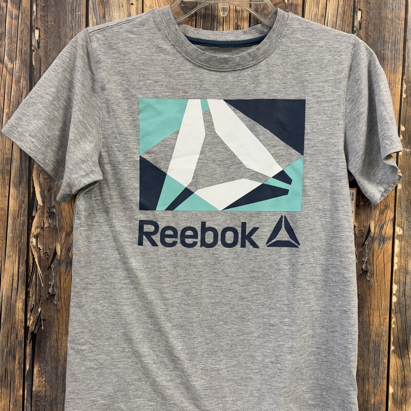 Grey And Teal Reebok Tee, Size: 10/12