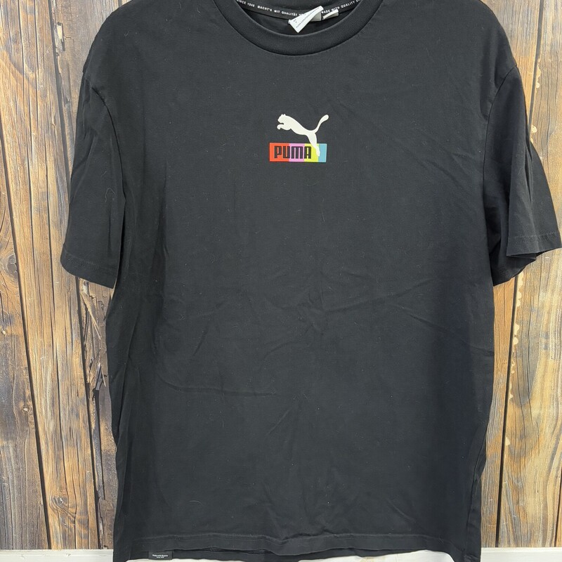 Black Coloful Puma Tee, Size: S