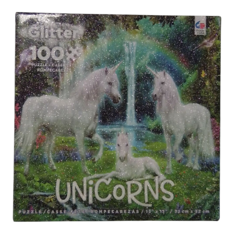 100pc Glitter Unicorn Puz
