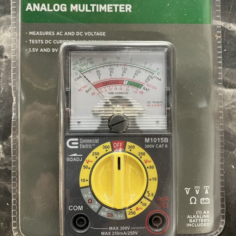 Analog Multimeter, Commercial Elec
NEW
