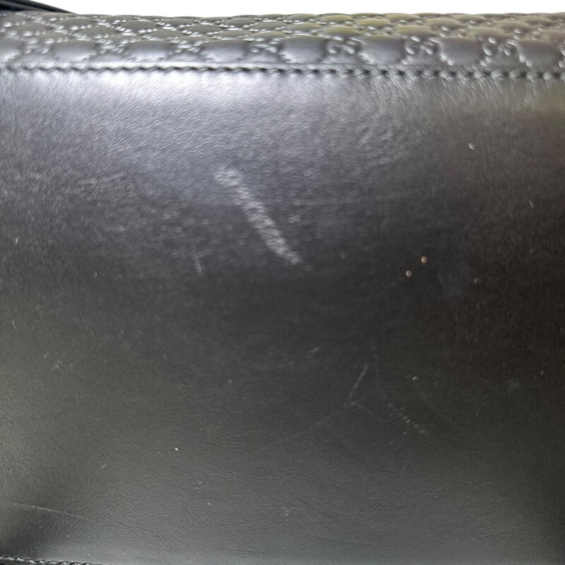 Gucci Micro GG Leather Backpack<br />
<br />
Style Code: 607993 525040<br />
<br />
Dimensions: 12 H x 11.5 L<br />
<br />
In excellent condition. Very small mark inside the interior.<br />
<br />
Does not come with original dust bag or box.