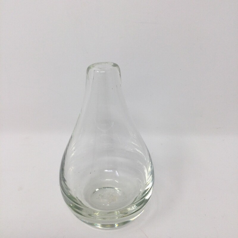 Teardrop Glass Vase,
Clear,
Size: 4.5 X 3 In