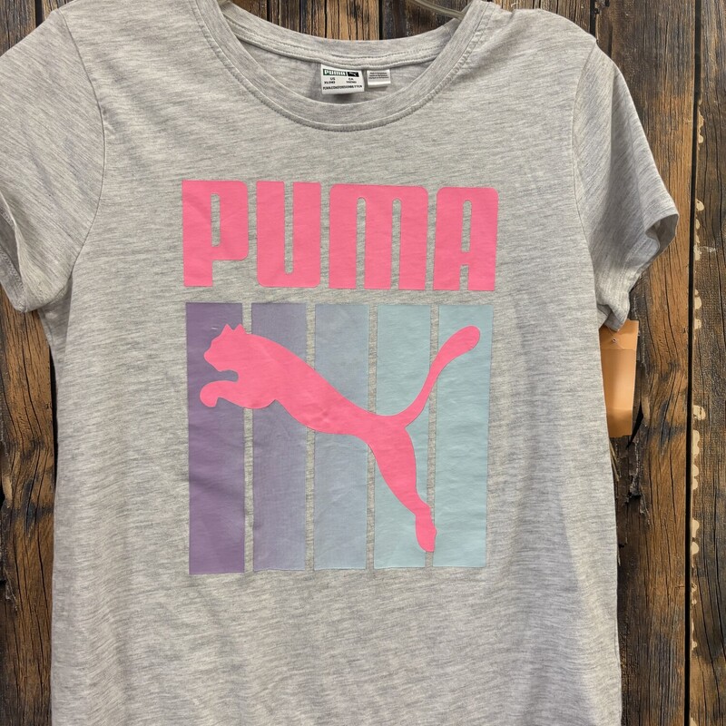 Grey & Pink Puma Tee, Size: XL/16