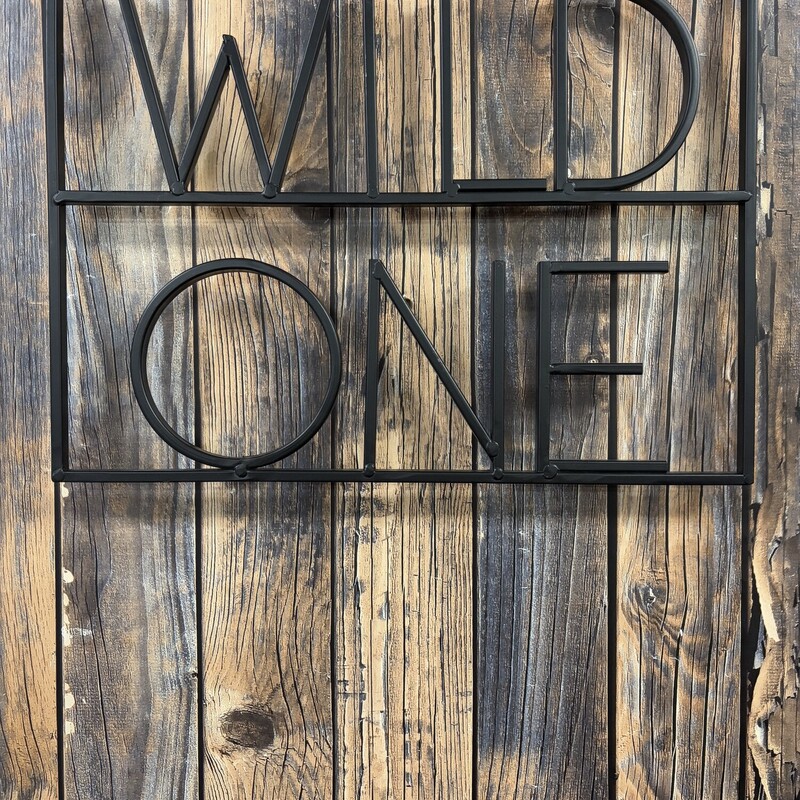 Metal Wild One Sign, Size: 14x12in