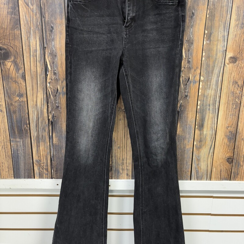 Black Vervet Flare Jeans, Size: 26